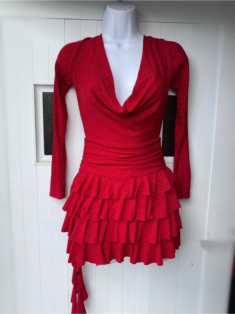 Mini shimmer red dress
